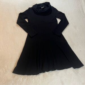 Athleta Black Cowl Neck Wool Blend Dress Size Small